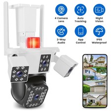 1080P HD 4-Lens Security Camera 360  View WiFi Pan  Tilt Camera w/Night Vision