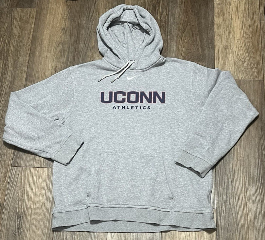 UConn Huskies Nike Athletics Hoodie Adult L Gray NCAA Pullover Sweatshirt