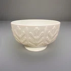 Milk Glass Compote Bowl/ Planter Oak Leaf Oval Low Footed FTD 1975 Vintage #219