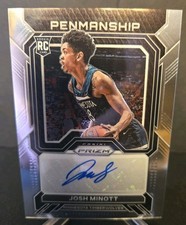 Josh Minott 2022-23 PANINI PRIZM SILVER PENMANSHIP RC AUTO TIMBERWOLVES CELTICS