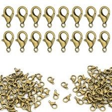 120 Pcs 12mm Lobster Claw Clasps for Necklace Bracelets Keychain Jewelry Making
