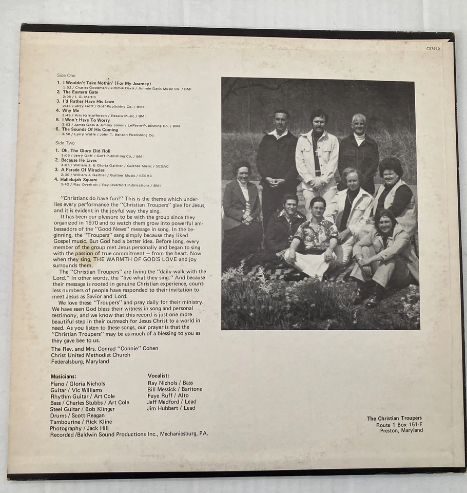 VTG RARE “In The Warmth Of His Love” -  CHRISTIAN TROUPERS Gospel LP VINYL — 第 2/4 张图片