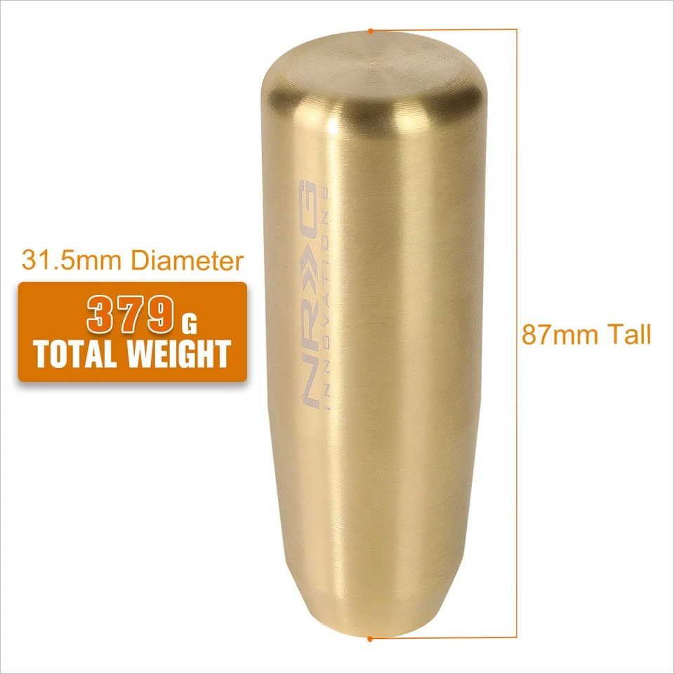 NRG SK-450CG 87mm Cilindro Cónico Estilo Perilla de Cambio Ponderada con 4 Adaptadores Dorado Foto 3 de 4