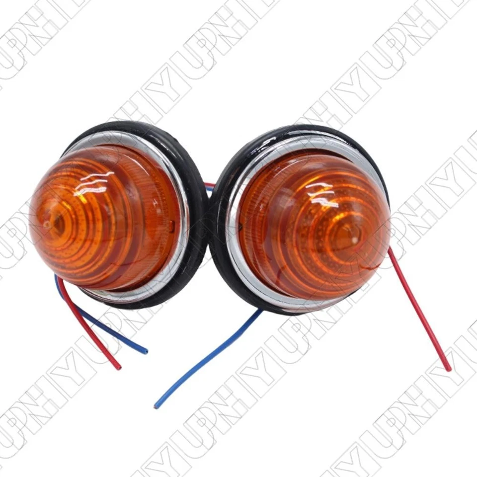 Front/Rear Amber Indicator Lamp Lights For Land Rover Classic Mini Lucas L594 - Image 4 of 4