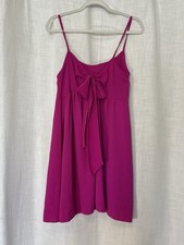 Magenta Strappy Fun Mini Dress Bow Front  Lg