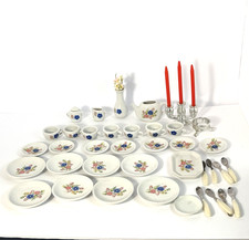 Vintage 38 Piece Miniature Porcelain Tea Set Floral Pattern Display Lot
