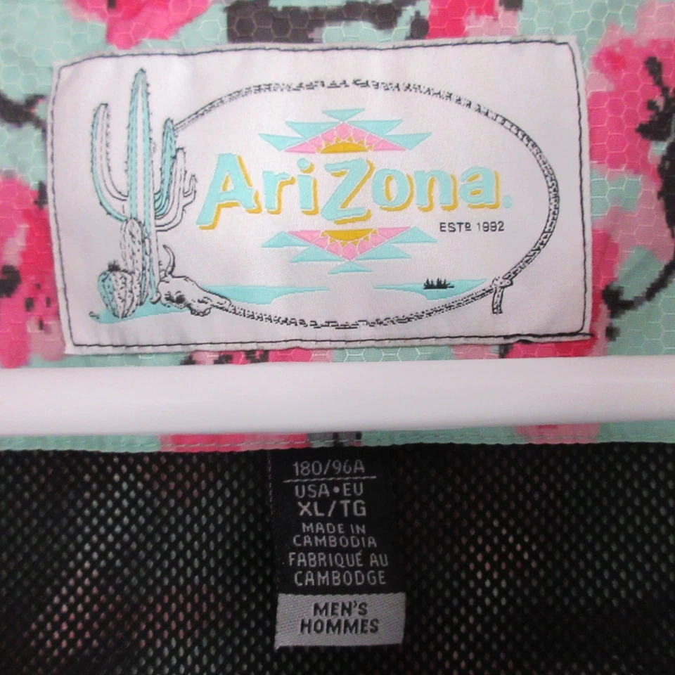 Chaqueta cortavientos Arizona Ice Tea para hombre XL flor de cerezo lluvia informal preppy Foto 3 de 4