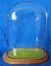 antiker Glassturz Glasdom 33,5 cm hoch oval Klosterarbeit Uhren Pendulen ca 1920