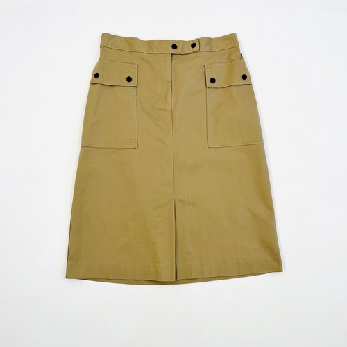 M&S Skirt UK 12L Tall A-line Box Pleats Retro 70s Utilitarian Minimalist - Picture 20 of 24