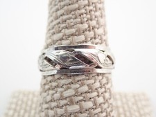Vintage Sterling Silver Cut Out Eternity Design Band Ring Sz 9