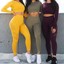 thumbnail 5 - Womens Seamless 2pcs Yoga Suit Crop Top+Leggings Bra Pants Sports Gym Set Outfit