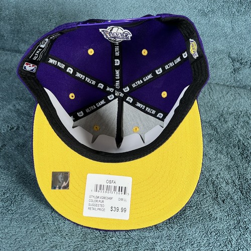 Los Angeles Lakers Official Ultra Snapback Hat Purple/Gold New - Picture 4 of 4
