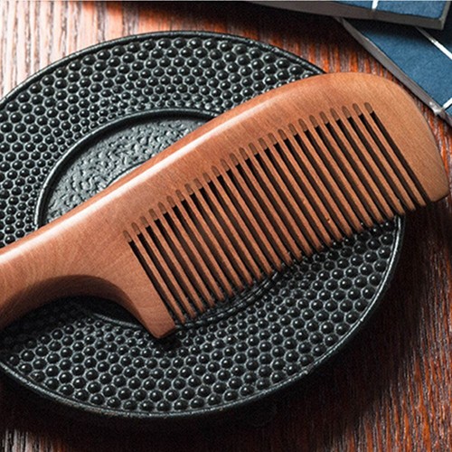 Thicker Massage Head Natural No-static Comb Peach Wood Fine Tooth Wooden - Picture 4 of 7