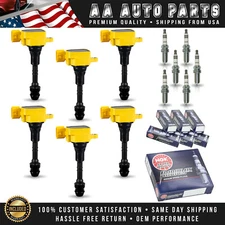 6 Ignition Coil Yellow & 6 NGK Iridium Spark Plug for Nissan Frontier Pathfinder