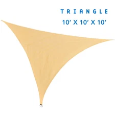 JUNELILY Sun Shade Sail for UV Ray Cover - Equilateral Triangle - Yellow/Blue