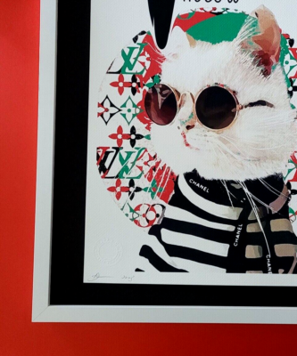 🔥Death NYC LG Framed 16x20in Pop Art Original COA Chanel Cat
