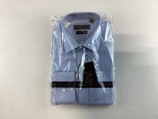 Mens Tiglio Lux Blue White Stripe Long Sleeve Button Down Cotton Dress Shirt NEW