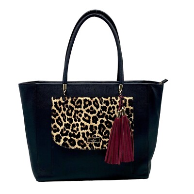 Kate Spade Black Leather Longacre Court Haircalf Cal Tote Bag