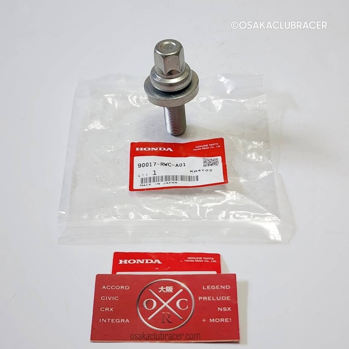 Genuine OEM Honda Crankshaft Pulley Bolt 90017-RWC-A01 08-12