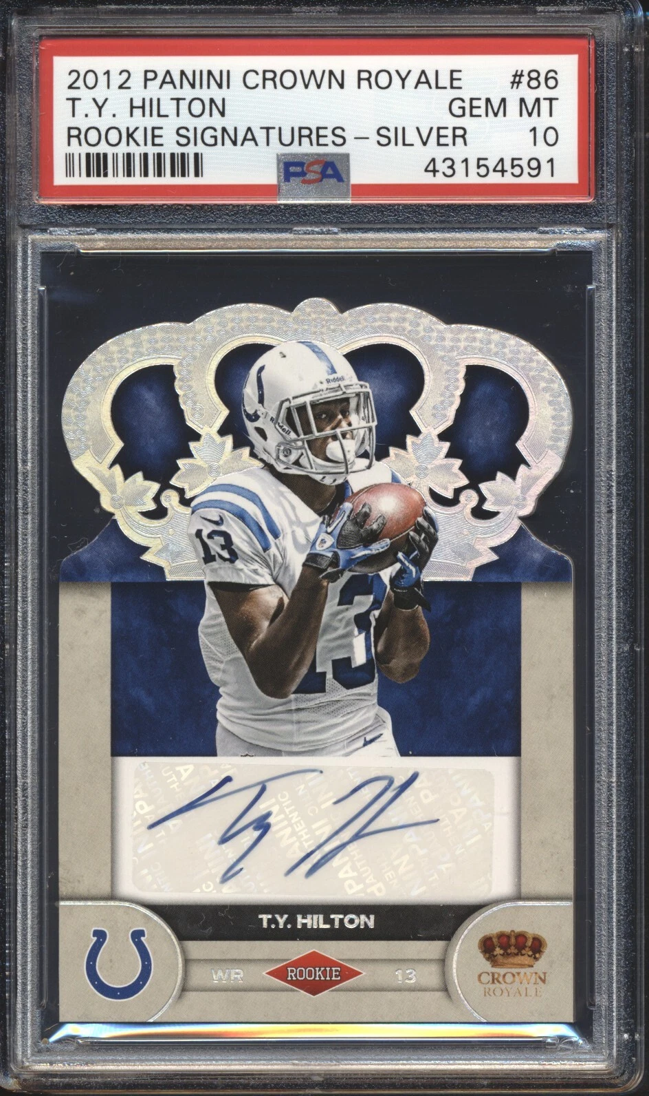 TY Hilton Panini Crown Royale Rookie Signatures #86 Silver