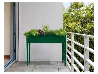 rattan blumenkasten hoch XL PFLANZKASTEN mit Wasserspeicher Rattan (breite Version) WEISS – Kreher  Technik main image 1
