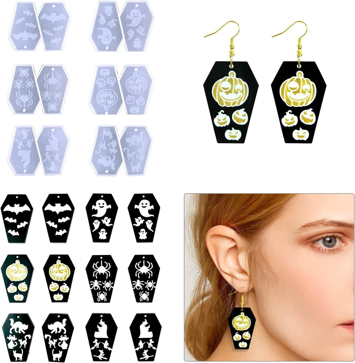 Resin Molds Skull Earrings Goth Resin Earrings Molds for Halloween Resin  Molds