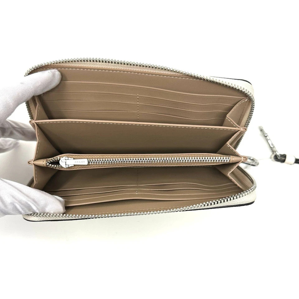 Coach длинный молнии вокруг бумажник в мел блестящий кожи CN393 новый с ярлыками - Изображение 4 из 4