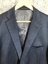 Perry Ellis Blazer Mens 42L Blue Wool Portfolio Suit Coat Jacket Business Casual