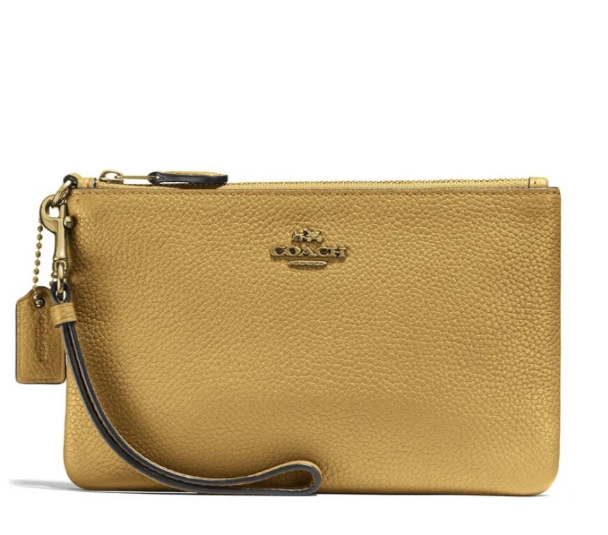 Brand New with tag Coach Leather Wristlet- Sunlight/Yellow