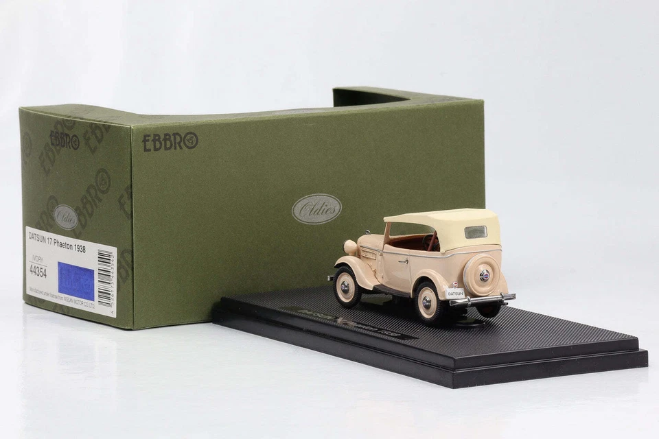 1:43 Ebbro Oldies Datsun 17 Phaeton 1938 Beige Diecast - Immagine 3 di 4