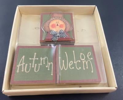 VTG Welcome Autumn 3 Piece Wooden Set Heartstrings Block Set Crazy Mountain