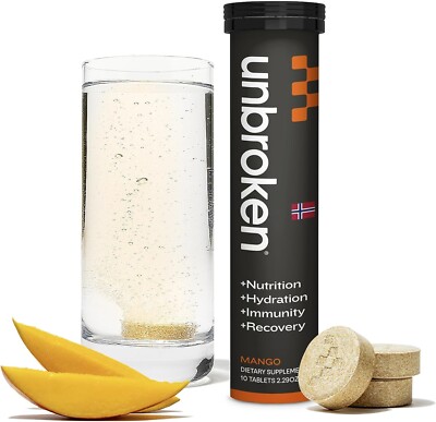 Unbroken Electrolyte Tablets Post Workout Recovery & Immune Support Mango