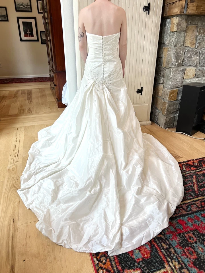 Vestido de Novia Pronovias Vestido “Reyes” Talla 4 Línea A Tafetán Bling Foto 3 de 4