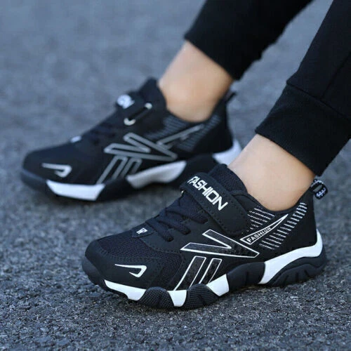 Kinder Jungen Trainer Leichte Casual Shock Laufschuhe Strap Sport Absorbierend - Bild 9 von 38