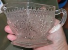 Vintage Indiana Glass Creamer Pitcher And  Sugar Bowl Set Clear Diamond Shape — photo 4