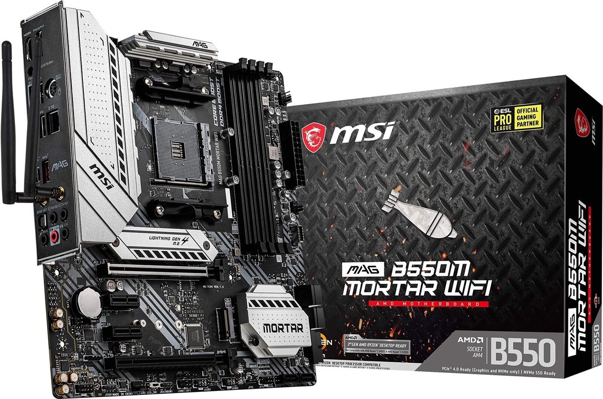 MSI MAG B550M Mortar WiFi Gaming Motherboard AMD AM4 DDR4 Wi-Fi 6 