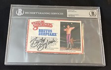 BRUTUS BEEFCAKE WWF WRESTLING SUPERSTARS LJN SIGNED AUTOGRAPH CARD BAS AUTHENTIC
