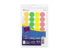 Avery Removable Color-Coding Labels, 0.75" Diameter, Assorted Neon Colors, 1,008