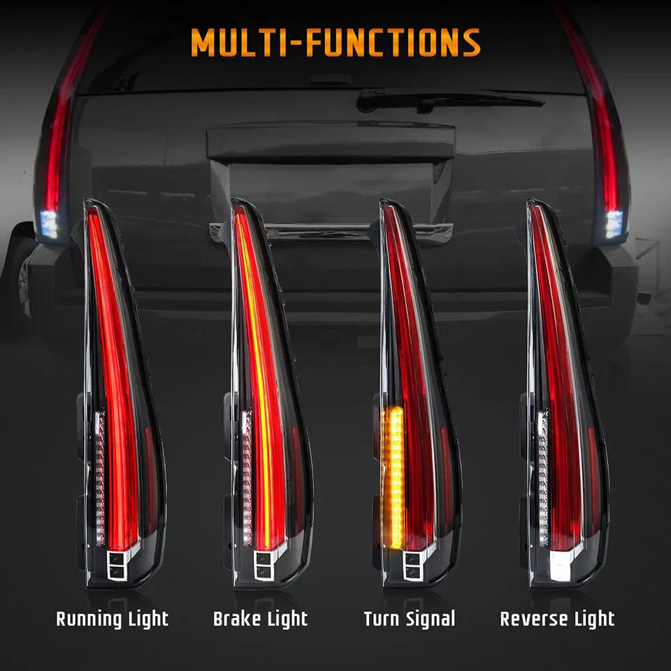 VLAND Clear LED Rear Tail Lights For 07-2014 Chevy Tahoe Suburban 1500/GMC Yukon - Image 3 of 4