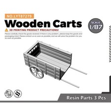 1/87 HO Scale Two-Wheeled Wooden Farm Cart Wooden Rustical Trolley