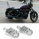 For Harley Dyna Sportster Iron 883 CNC Wide Fat Footpegs 360° Foot Pegs Chopper