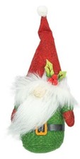 Striped Santa Gnome Ornament - Green