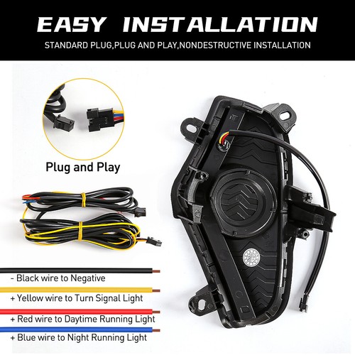 For 2019-2024 Toyota RAV4 LED DRL Turn Signal w/ Halogen Fog Light Kits LH RH - Picture 4 of 14