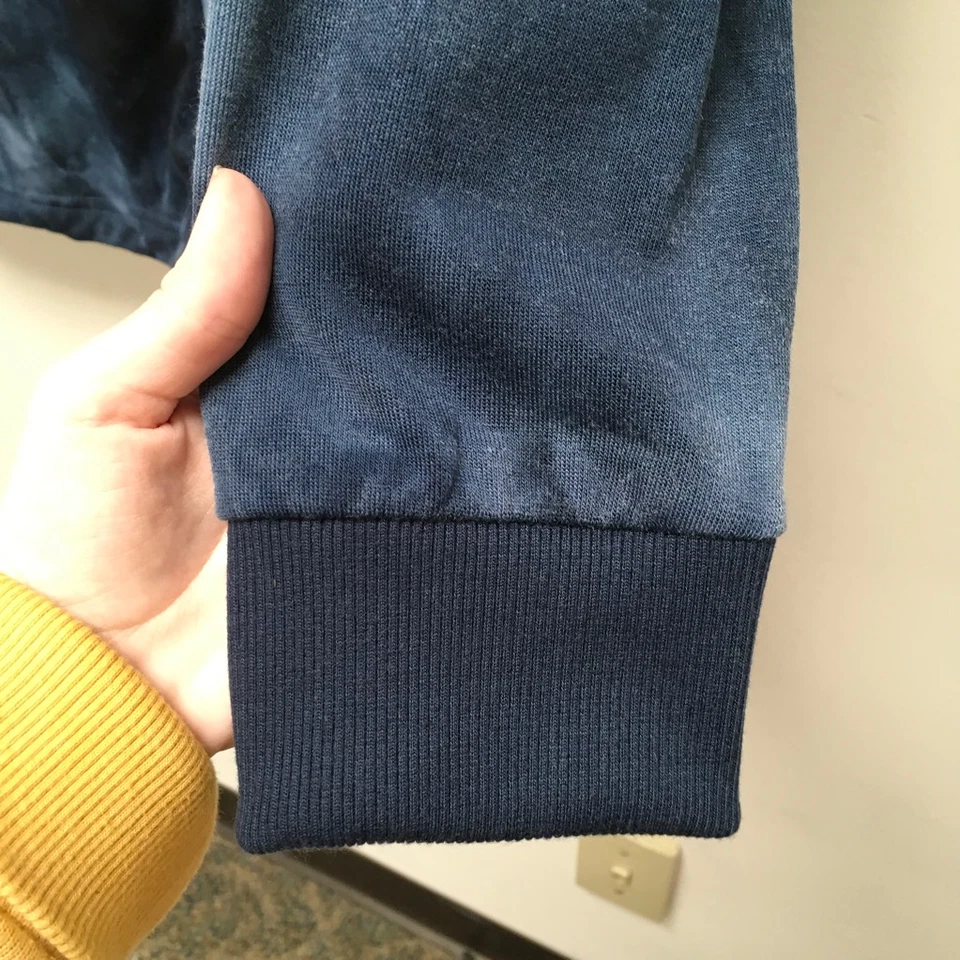 Bagatelle Womens French Terry Jacket Blue Tie Dye Draped Drawstring Pocket M New - Image 3 of 4