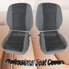 Driver & Passenger Bottom & Top Seat Cover Gray For 2013-2018 Dodge Ram 1500 SLT