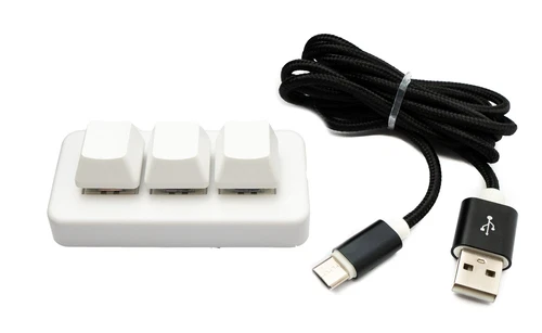 PCsensor USB HID Bluetooth Keypad 3 Tasten programmierbar mechanisch RGB LED PC