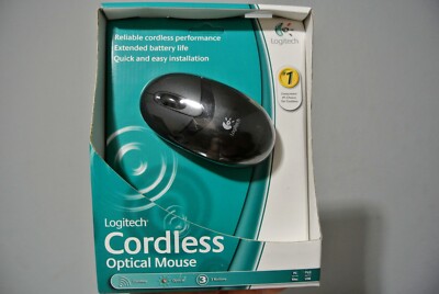 LOGITECH CORDLESS/WIRELESS OPTICAL 3 BUTTON SCROLL MOUSE 931156-0403 NEW