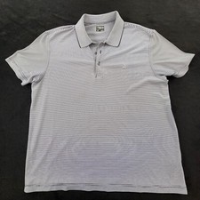 Izod Golf White Striped Short Sleeve Performance Polo Shirt Men's XL