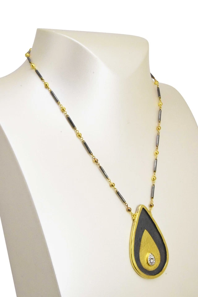 Collar Gurhan de 17" de oro de 24 k de plata y diamantes de ~1,00 quilates para dama Foto 4 de 4