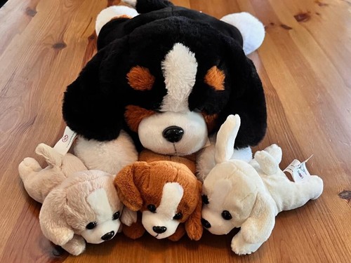 Snugababies Mama Hund & 3 Berner Welpen Stofftier Plüschhund Snugababies Einhorn